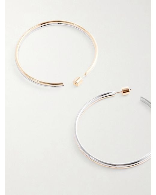 Jennifer Fisher Natural Thread And-Tone Hoop Earrings