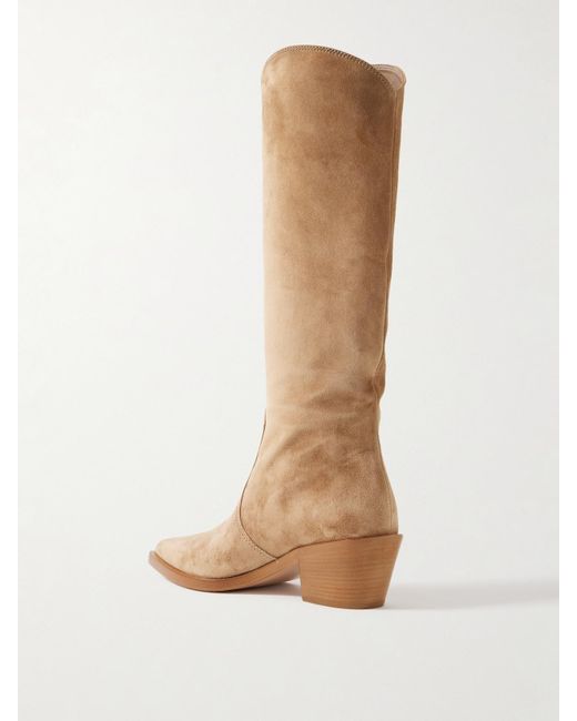Gianvito Rossi White Waylon 45 Suede Knee Boots