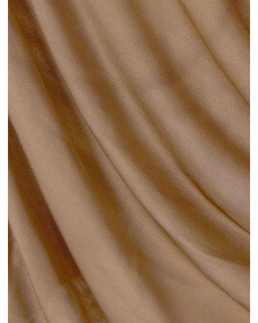 Max Mara Natural Wickelbluse Aus Stretch-Jersey Mit Applikation
