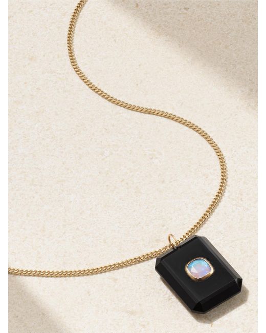 Pascale Monvoisin Natural Anton N°2 Kette Aus 9 Karat Mit Onyx Und Opal