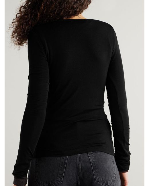 Agolde Black Faustine Henley-Oberteil Aus Einer Lyocellmischung