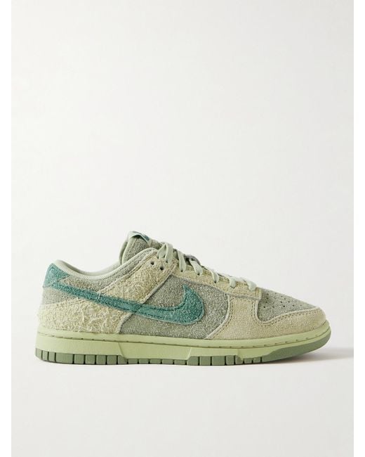 Nike Green Dunk Low Sneakers Aus Gebürstetem Veloursleder