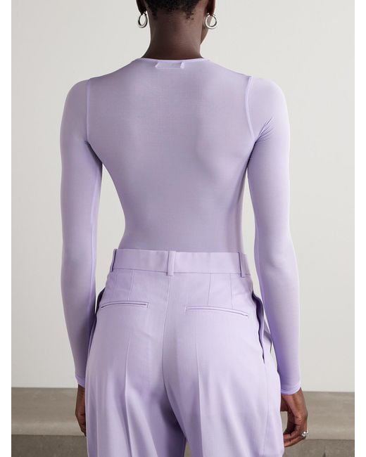 Wardrobe NYC Purple Stretch-Jersey Bodysuit