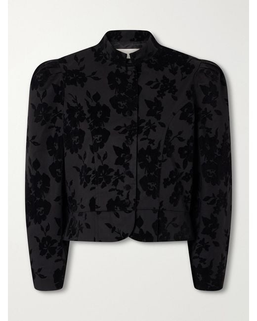 D'Estree Black Amoako Devoré Blazer