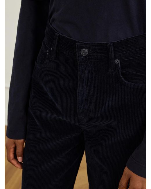 Agolde Blue Ren Cotton-Corduroy High-Waist Wide-Leg Pants