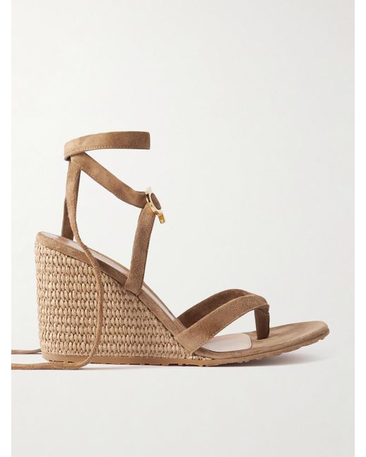 Gianvito Rossi Natural Oleg 85 Wedges Aus Veloursleder