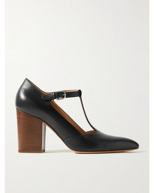 Gabriela Hearst White Triana Leather Mary Jane Point-Toe Pumps