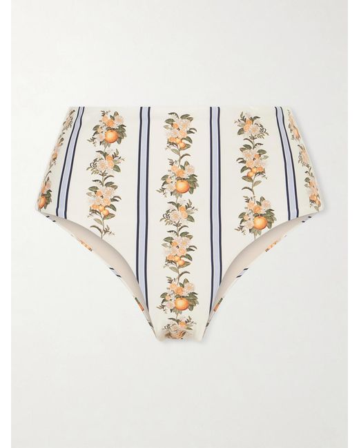 Agua Bendita White Valle Printed Stretch Recycled Bikini Briefs
