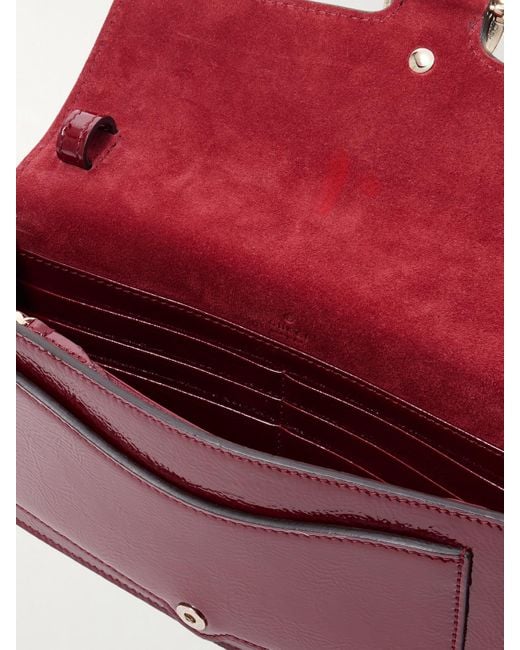 Gucci Red Dionysus Crinkled Patent-Leather Shoulder Bag