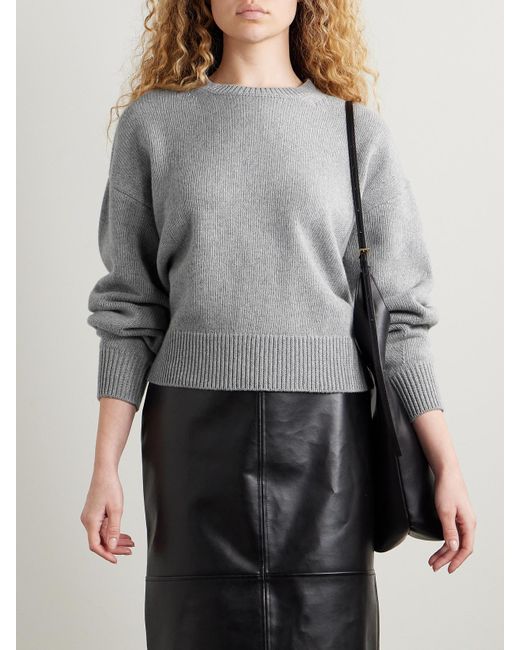 Another Tomorrow Gray Pullover Aus Einer Kaschmir-Wollmischung