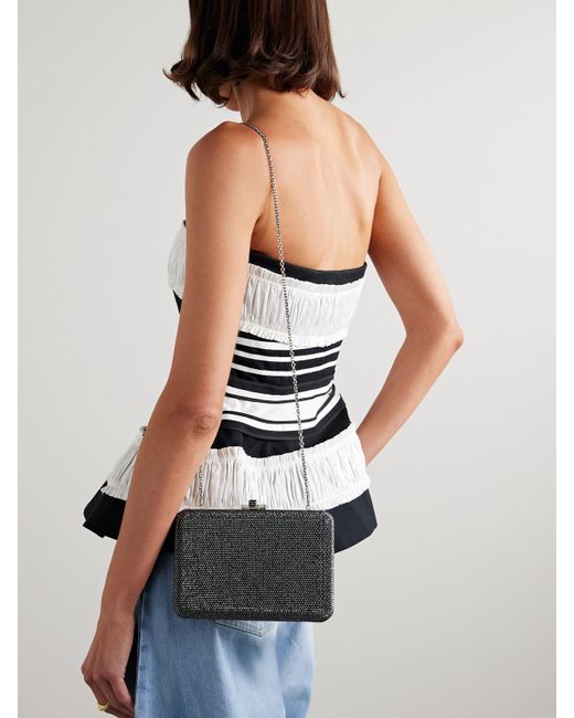 Judith Leiber Black Slim Slide Crystal-Embellished-Tone Clutch