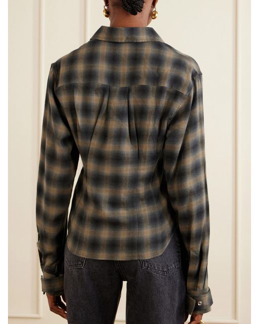 Our Legacy Black Envelop Checked Cotton And Wool-Blend Shirt