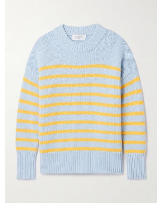 La Ligne Blue Marin Striped Wool And Cashmere-Blend Sweater