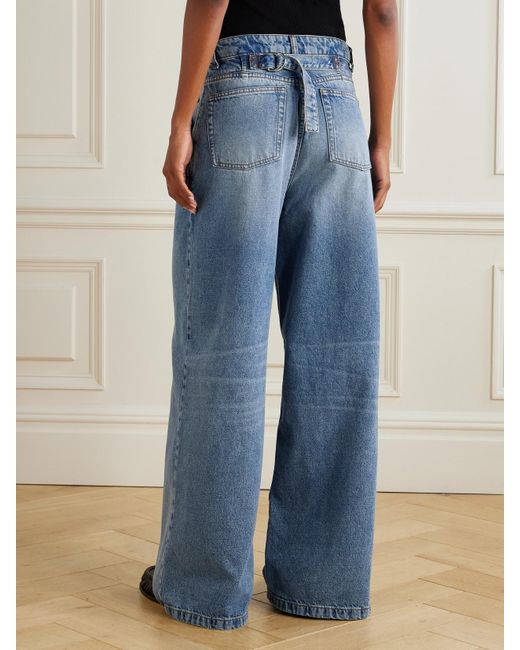 AMI Blue Halbhohe Jeans Mit Weitem Bein