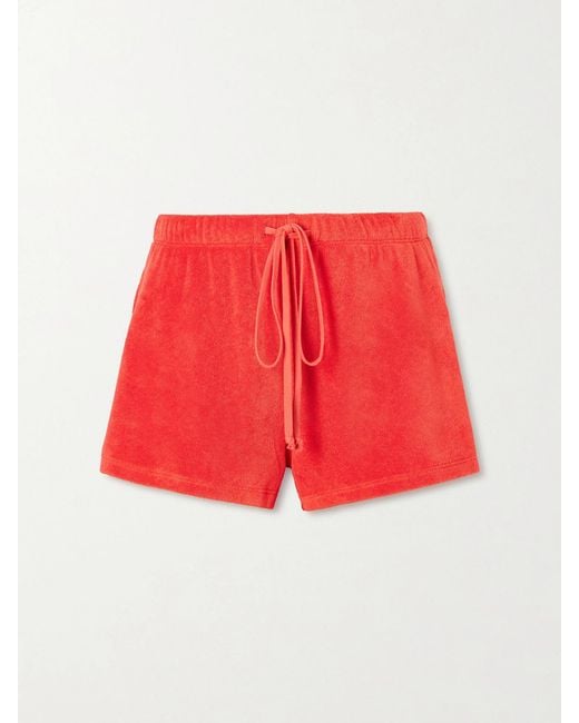 Suzie Kondi Red Shallis Cotton-Blend Terry Shorts