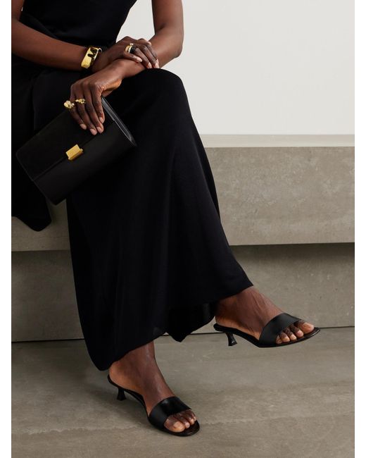 The Row Natural Combo Leather Mules