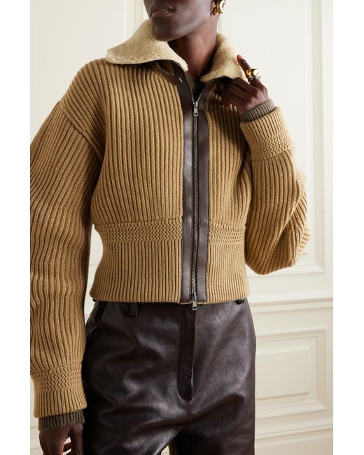 Faux shearling outlet cardigan