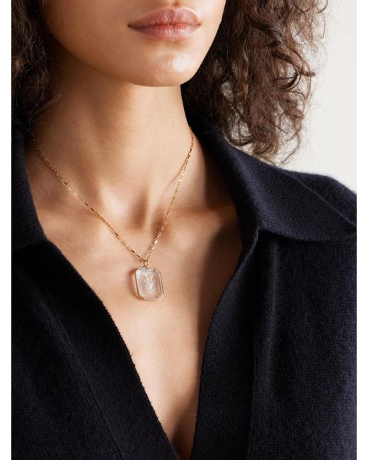 Pendentif En Quartz Et Plaqué Or Zodiac Loren Stewart en coloris Natural