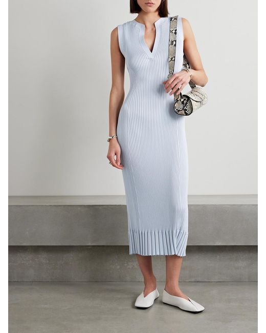 Proenza Schouler White Tatum Ribbed-Knit Midi Dress