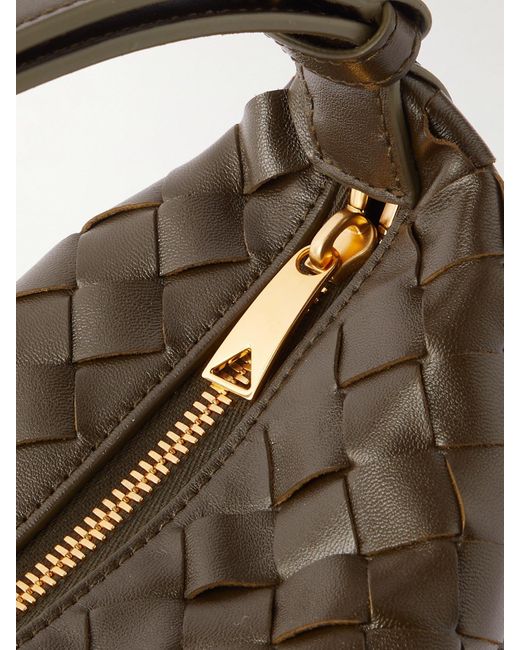 Bottega Veneta Brown Wallace Mini Intrecciato Leather Shoulder Bag