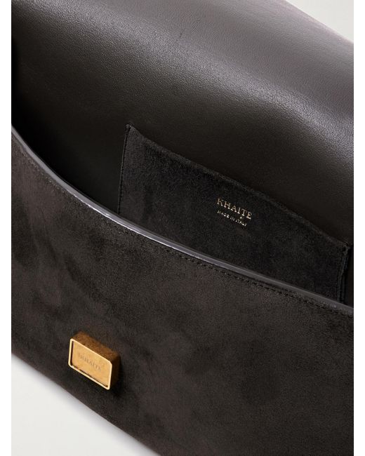 Khaite Black Audrey Clutch Aus Veloursleder