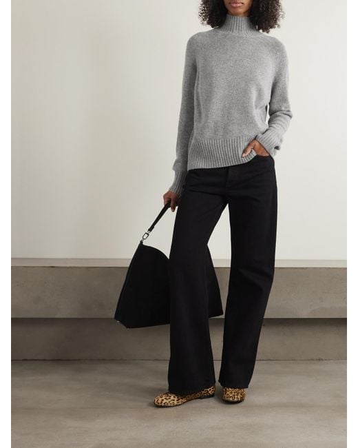 Allude Gray Wool And Cashmere-Blend Sweater