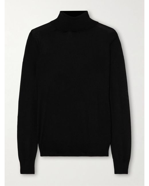Saint Laurent Black Wool Turtleneck Sweater