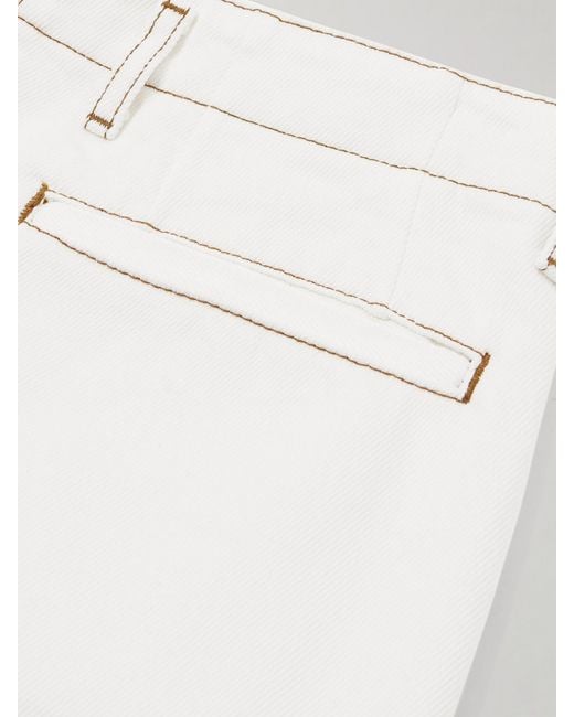 Dries Van Noten White Parchia Low-Rise Straight-Leg Jeans