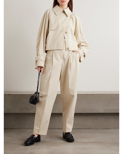 Joseph Natural Paver Cotton-Gauze Tapered Pants