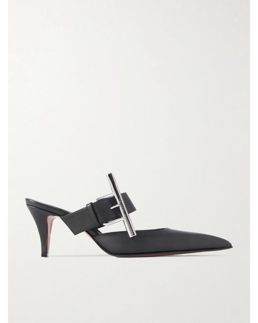 Alexander McQueen White Mules Aus Leder Mit Verzierungen