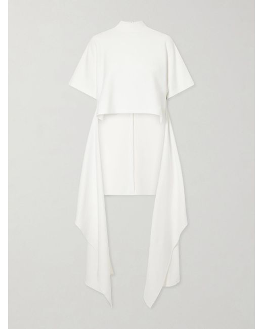 Alaïa White Asymmetric Cotton-Blend Jersey T-Shirt