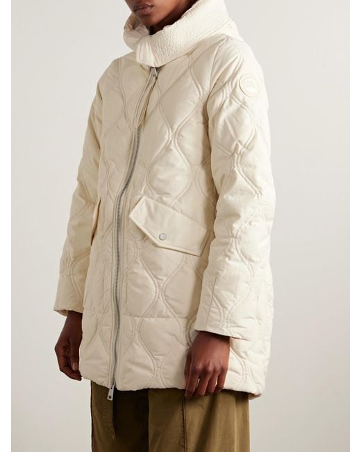 Canada Goose Natural Alessia Daunenmantel Aus Gestepptem Ripstop Aus Einer Baumwollmischung Mit Kapuze