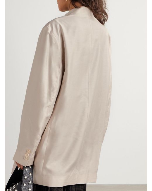 Our Legacy Natural Emporio Armani Pomposo Oversized Tencel Lyocell And Silk-Blend Coat