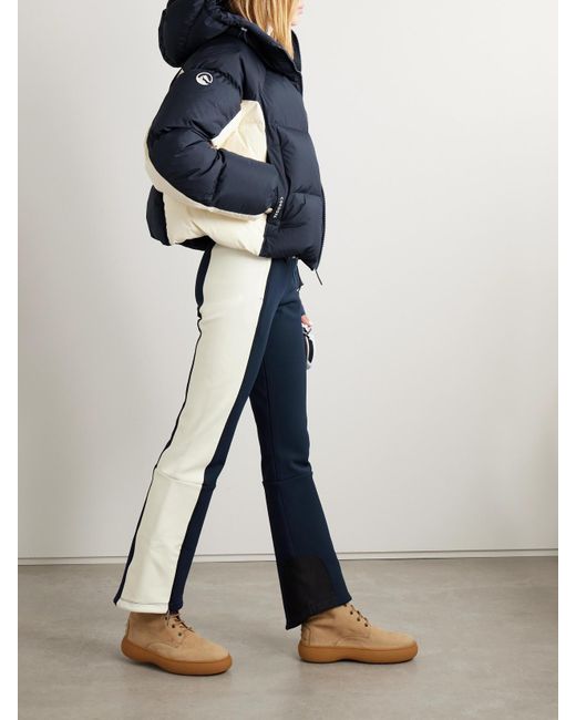 CORDOVA Blue Furano Hooded Two-Tone Quilted Down Ski Jacket