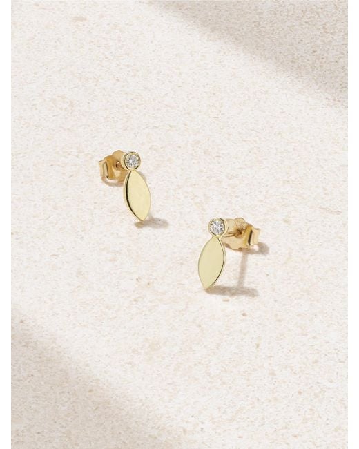 Jennifer Meyer Natural 18-Karat And Diamond Earrings