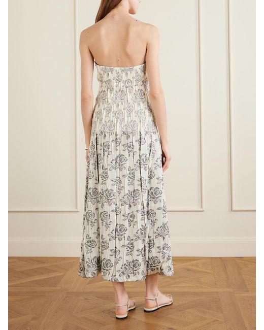 Kallmeyer White Blanche Floral-Brocade Gown