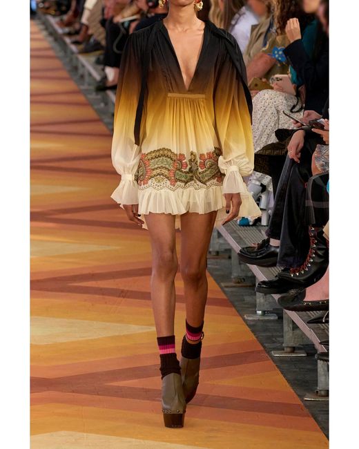 Etro Multicolor Gathered Printed Silk Crepe De Chine Mini Dress