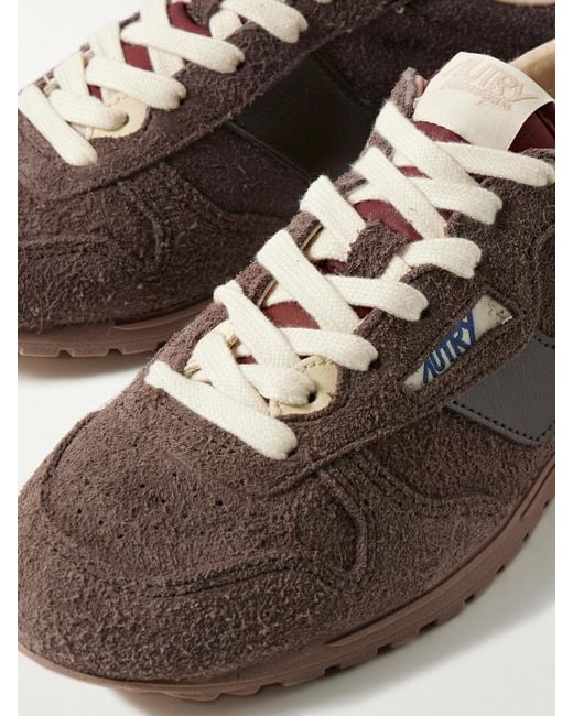 Autry Brown Windspin Sneakers Aus Gebürstetem Veloursleder Mit Lederbesätzen