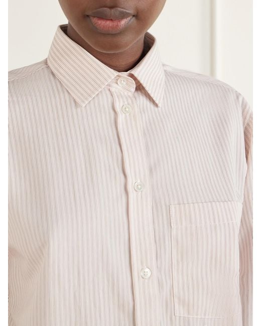 Rohe White Striped Woven Shirt