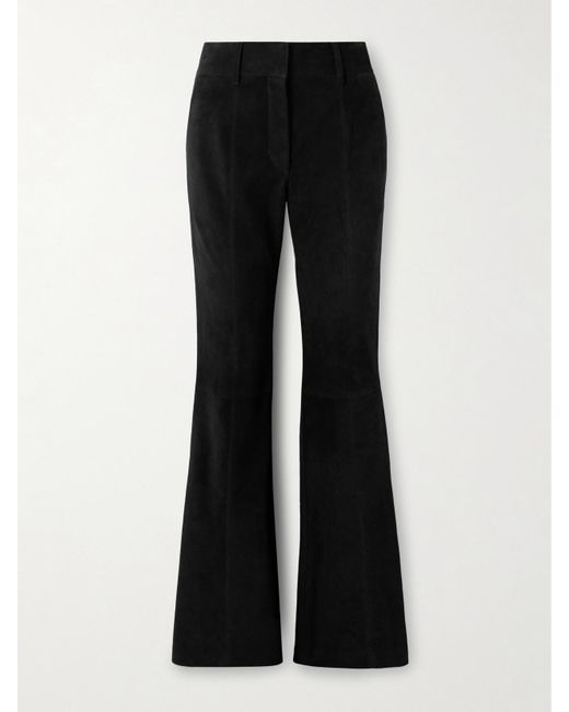 Gabriela Hearst Black Rhein Paneled Suede Flared Pants