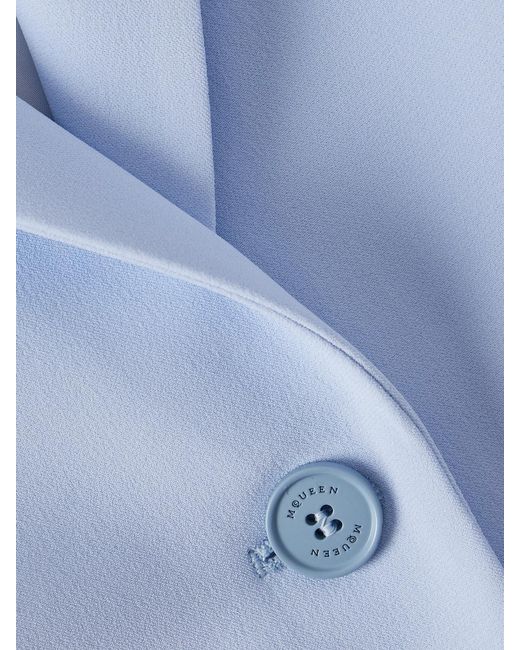 Alexander McQueen Blue Crepe Blazer