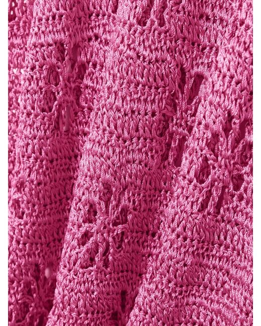 Calle Del Mar Pink Crocheted Midi Dress
