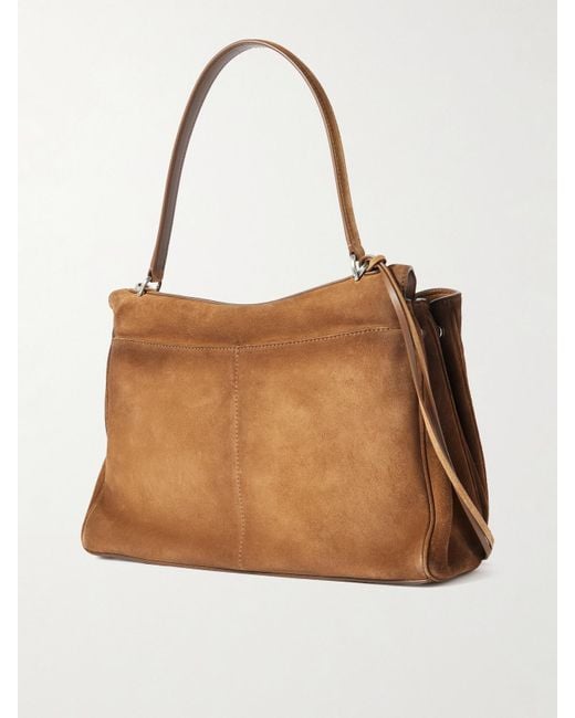 Balenciaga Brown Rodeo Mittelgroße Schultertasche Aus Veloursleder