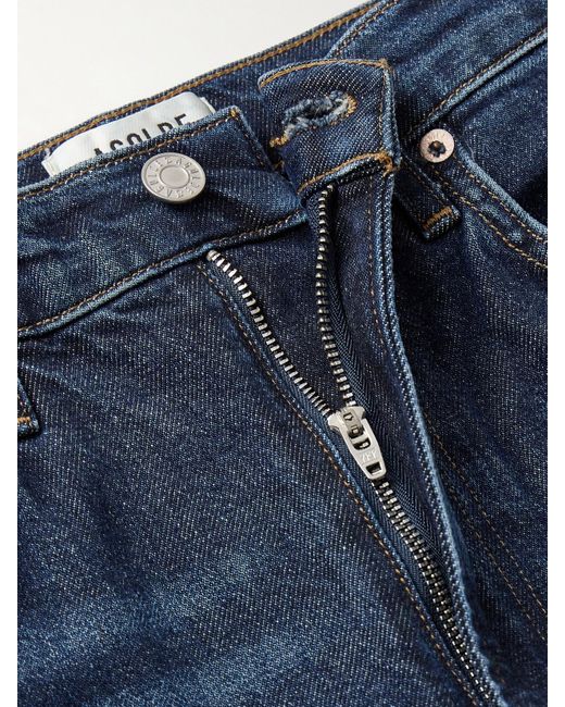 Agolde Blue High Rise Stovepipe Straight-Leg Organic Jeans
