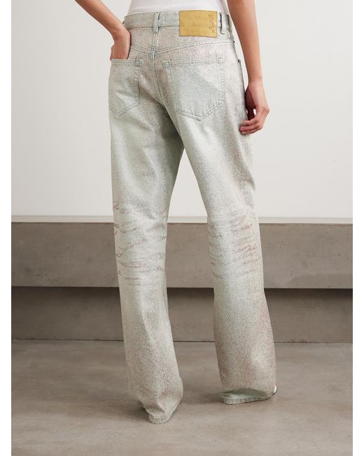 Haikure Gray Bonnie Glam Glittered Mid-Rise Straight-Leg Jeans