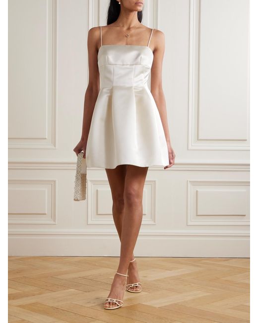 Emilia Wickstead Natural Gayla Duchesse-Satin Mini Dress