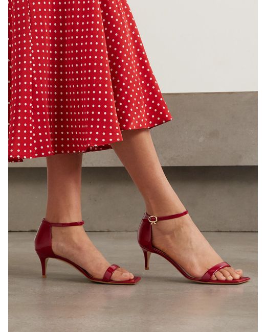 Gianvito Rossi Pink Rhys 55 Sandalen Aus Lackleder