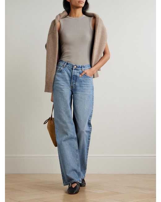 B Sides Blue Bec High-Rise Wide-Leg Jeans