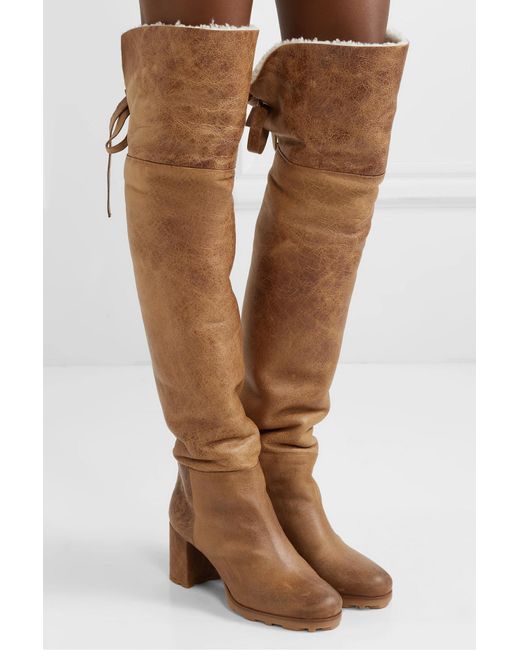 brown shearling boots