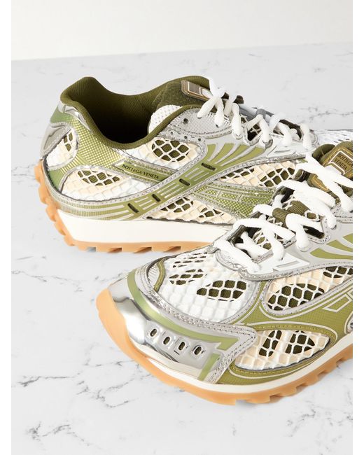 Bottega Veneta Metallic Orbit Sneakers Aus Mesh, Netzmaterial Und Gummi